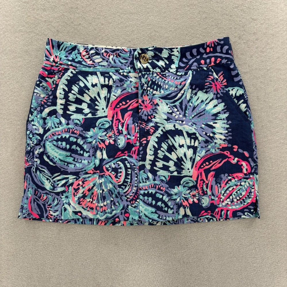 Lilly Pulitzer Nicki Skort Womens 4 Multicolor Tropical Floral Print Lined Golf
